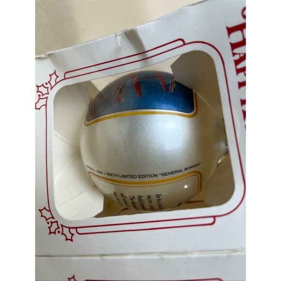 4 Rare VTG 80s 90s New Happy Holidays Aircraft Flight History Bulb Ornaments USA - Picture 8 of 16